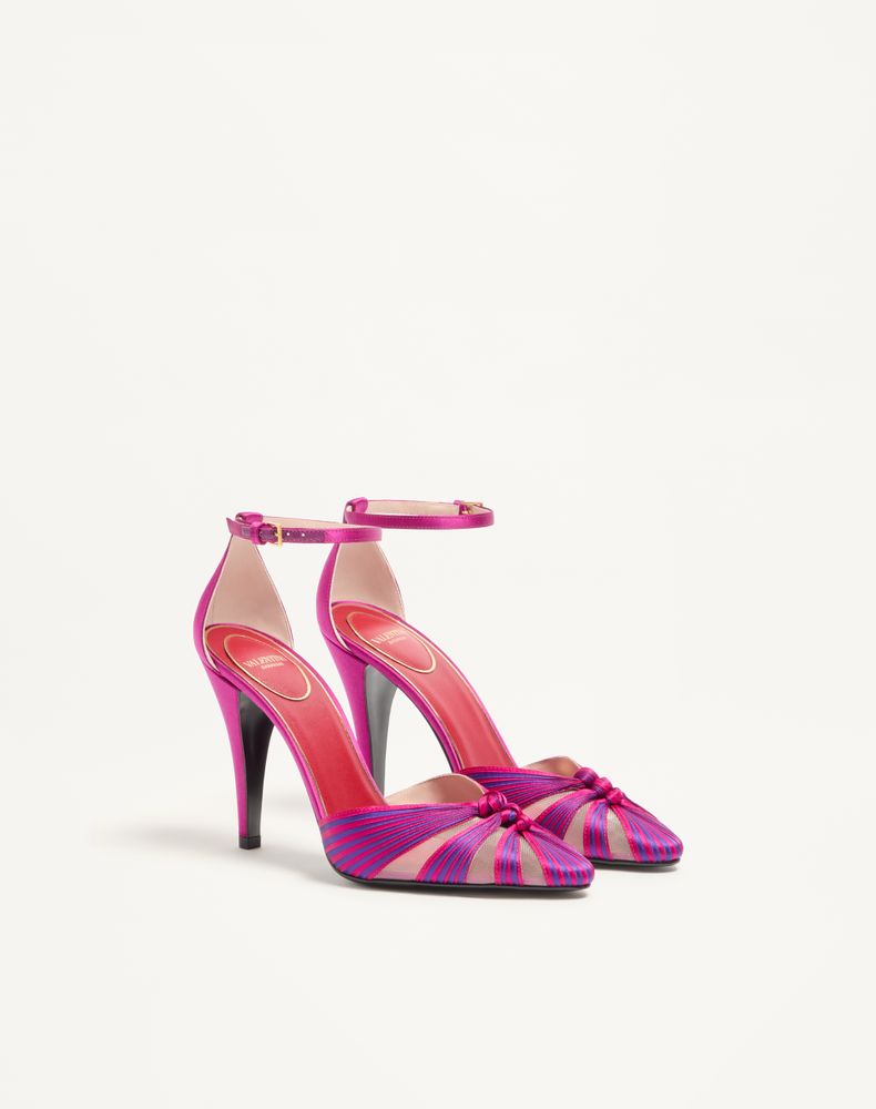 Valentino Garavani Annine Pump In Satin 100Mm Woman Fuchsia/Multicolour 38.5