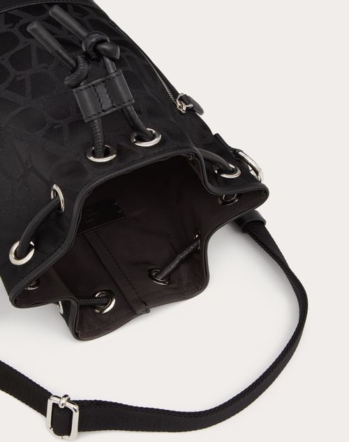 Valentino Garavani - Mini Black Iconographe Nylon Bucket Bag - Black - Man - Man View All