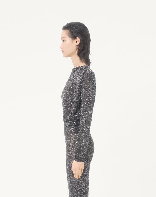 Valentino - Sequin Thread Jumper - Black/silver - Woman - Knitwear