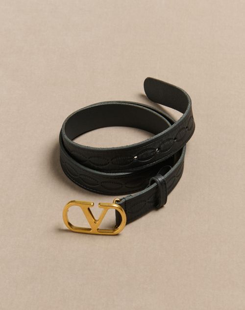 Vロゴ シグネチャー カーフスキン ベルト 30mm for メンズ Vロゴ シグネチャー カーフスキン ベルト 30mm for メンズ