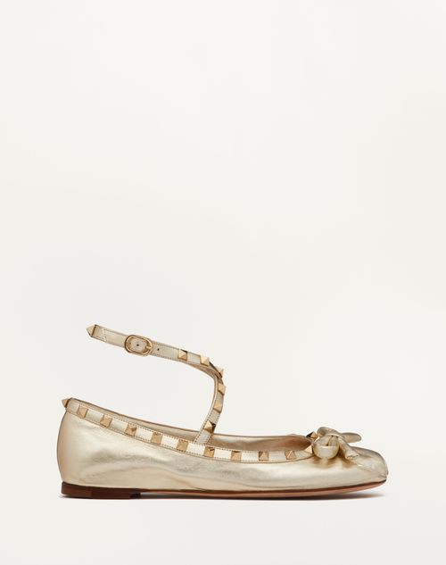 Red Valentino BALLERINA ROCKSTUD IN NAPPA LAMINATA