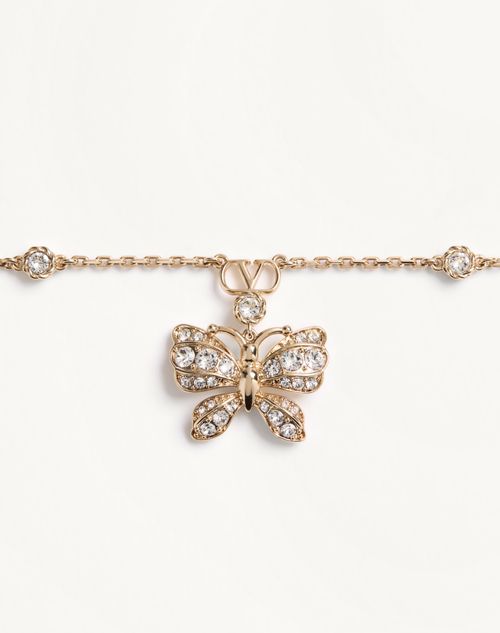 Valentino Garavani - Flutterby Metal And Swarovski Crystals Necklace® - Platinum/crystal - Woman - Jewellery