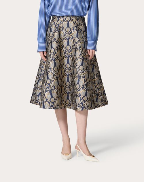 METAMORPHOS TULIPS BROCADE MIDI SKIRT