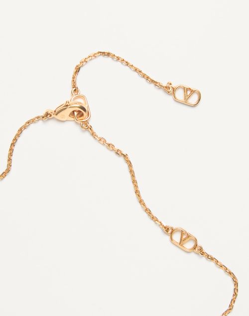 Chez Valentino Metal And Enamel Necklace for Woman in Antique Brass/red ...