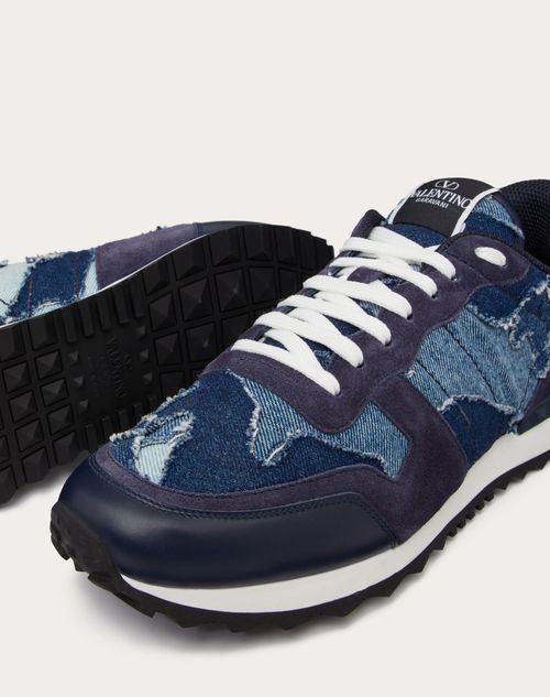 Rockrunner Camouflage Denim Sneaker for Man in Denim blue