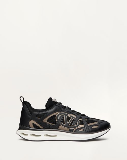 Vlogo Easyjog Low-top Sneaker In Calfskin And Fabric for Man Vlogo Easyjog Low-top Sneaker In Calfskin And Fabric for Man