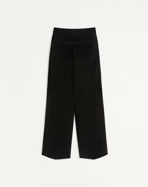 Valentino - Valentino Hose Aus Baumwollsamt - Schwarz - Mann - Hosen Und Shorts