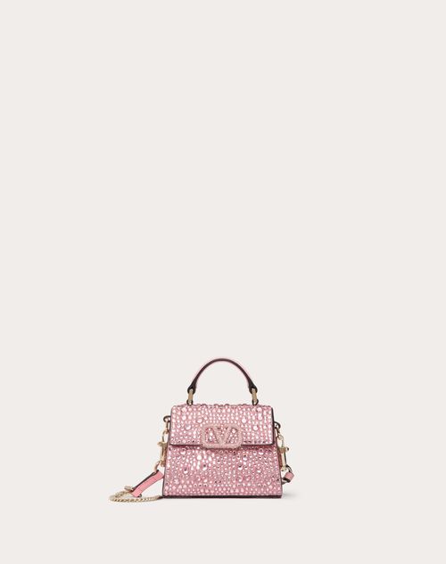 Valentino Garavani - Mini Vsling Embroidered Handbag - Rose/bubble - Woman - Top Handle Bags
