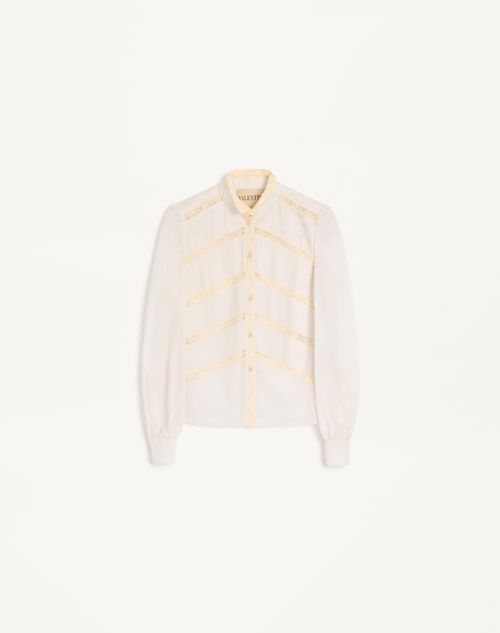 Valentino - Organdis Shirt - Birch - Woman - Shirts And Tops