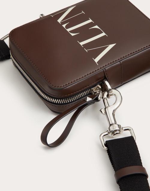 VLTN logo leather pouch