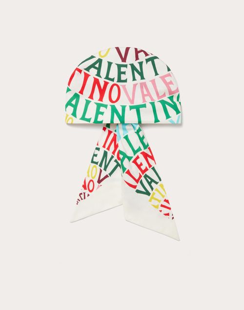 Valentino Garavani - Bandeau Valentino Escape En Coton Et Soie À Imprimé Valentino Loop - Multicolor - Femme - Accessoires Textiles