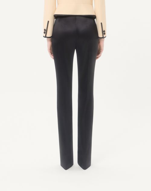 Valentino - Double Duchesse Stretch Trousers - Black - Woman - Trousers And Shorts