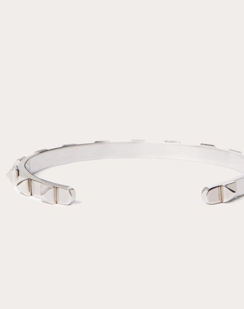 Metal Rockstud Bracelet for Man in Palladium | Valentino US