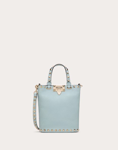 Valentino Garavani - Rockstud Crossbody Pouch In Grainy Calfskin - Porcelain Blue - Woman - Rockstud - Bags