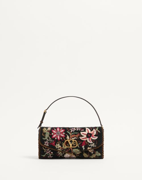Valentino Garavani - Valentino Garavani Vain Soft Embroidered Small Shoulder Bag - Multicolour - Woman - Clutches