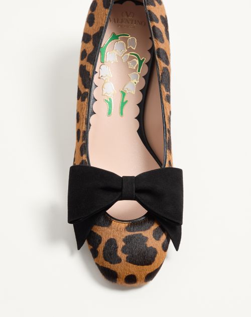 Valentino Garavani - Bowow Pump In Ponyskin Effect Calfskin 45mm - Animal Print - Woman - Pumps And Slingbacks