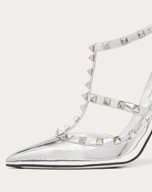Valentino Garavani - Rockstud Mirror-effect Pump With Matching Straps And Studs 100mm - Silver - Woman - Woman View All