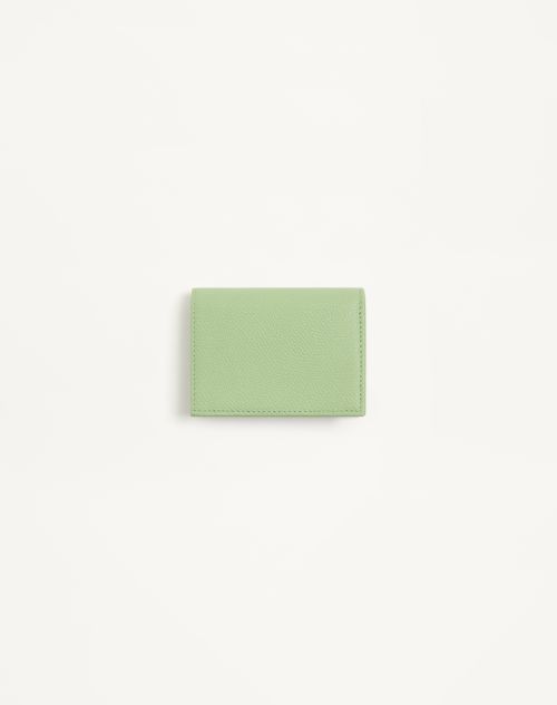 Valentino Garavani - Vlogo Signature Grainy Calfskin Wallet - Mint - Woman - Wallets And Small Leather Goods