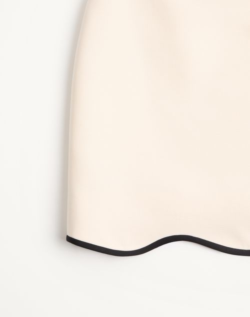 Valentino - Mini Skirt In Crepe Couture - Vanilla/black - Woman - Skirts
