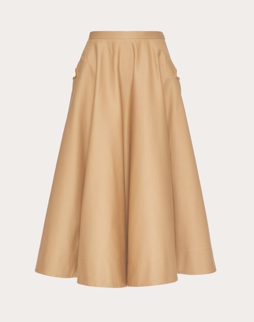Valentino - Stretch Cotton Midi Skirt - Beige - Woman - Skirts