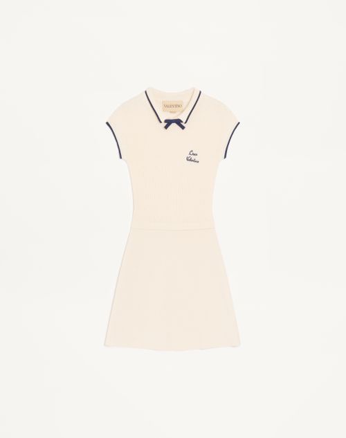 Valentino - Knitted Dress - Birch/provence Blue/birch - Woman - Dresses