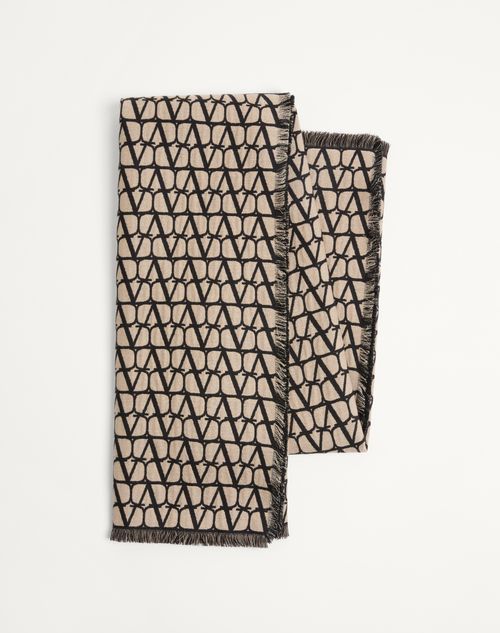 Toile Iconographe Wool Poncho for Woman in Camel/black