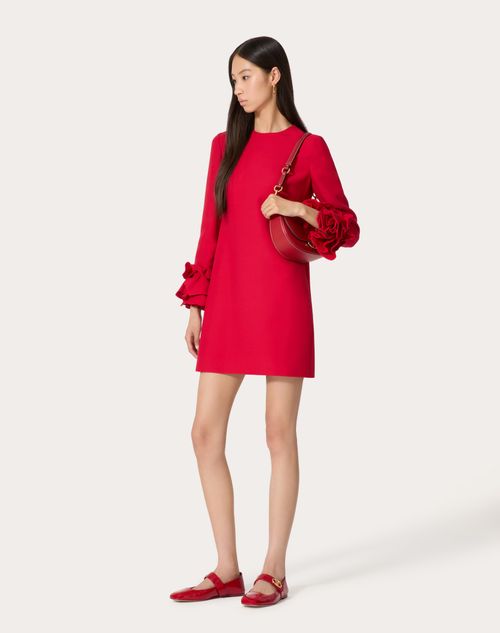 Valentino - Embroidered Crepe Couture Short Dress - Red - Woman - Dresses