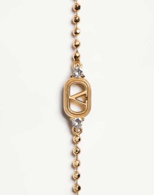 Valentino Garavani - Ovalette Bracelet In Metal And Swarovski® Crystals - Gold/crystal - Woman - Accessories