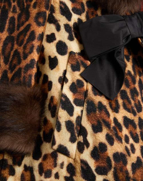 Valentino - Fauve Eclat Spotted Wool Cloth Coat - Animal Print - Woman - Coats And Outerwear