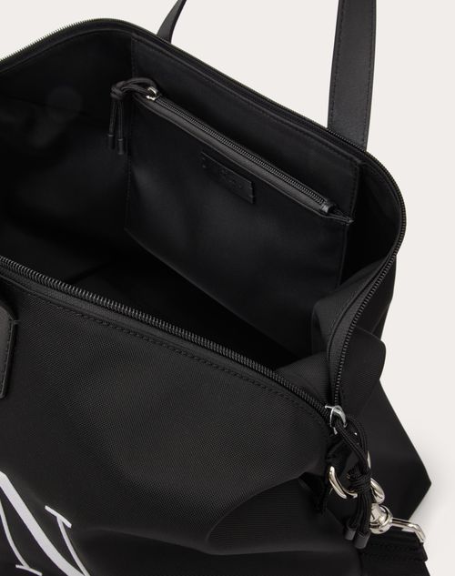 Vltn Nylon Backpack for Man in Black/white