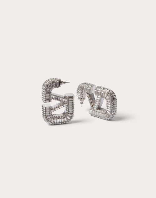 Valentino Garavani - Vlogo Signature Earrings - Palladium/silver - Woman - Jewellery