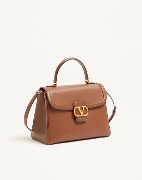 Valentino Garavani - Valentino Garavani 9to5 Smooth Calfskin Handbag - Tobacco - Woman - Top Handle Bags