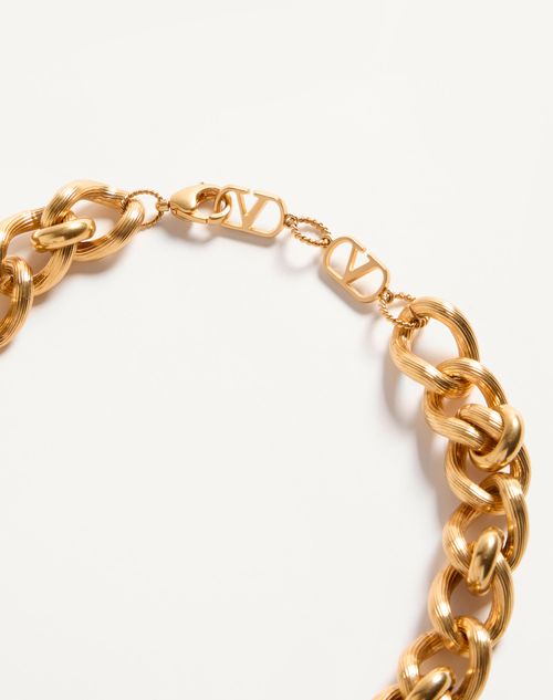 Valentino Garavani - Chez Valentino Necklace In Metal, Enamel And Swarovski® Crystals - Antique Brass - Woman - Jewellery