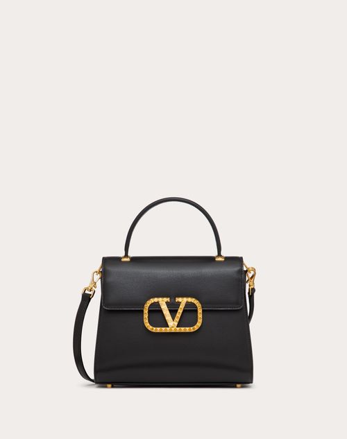 Valentino Garavani - Rockstud Grainy Leather Handbag - Black - Woman - Woman Bags & Accessories Sale