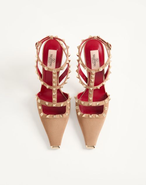 Valentino Garavani - Rockstud Suede Pumps 100mm - Camel - Woman - Pumps And Slingbacks
