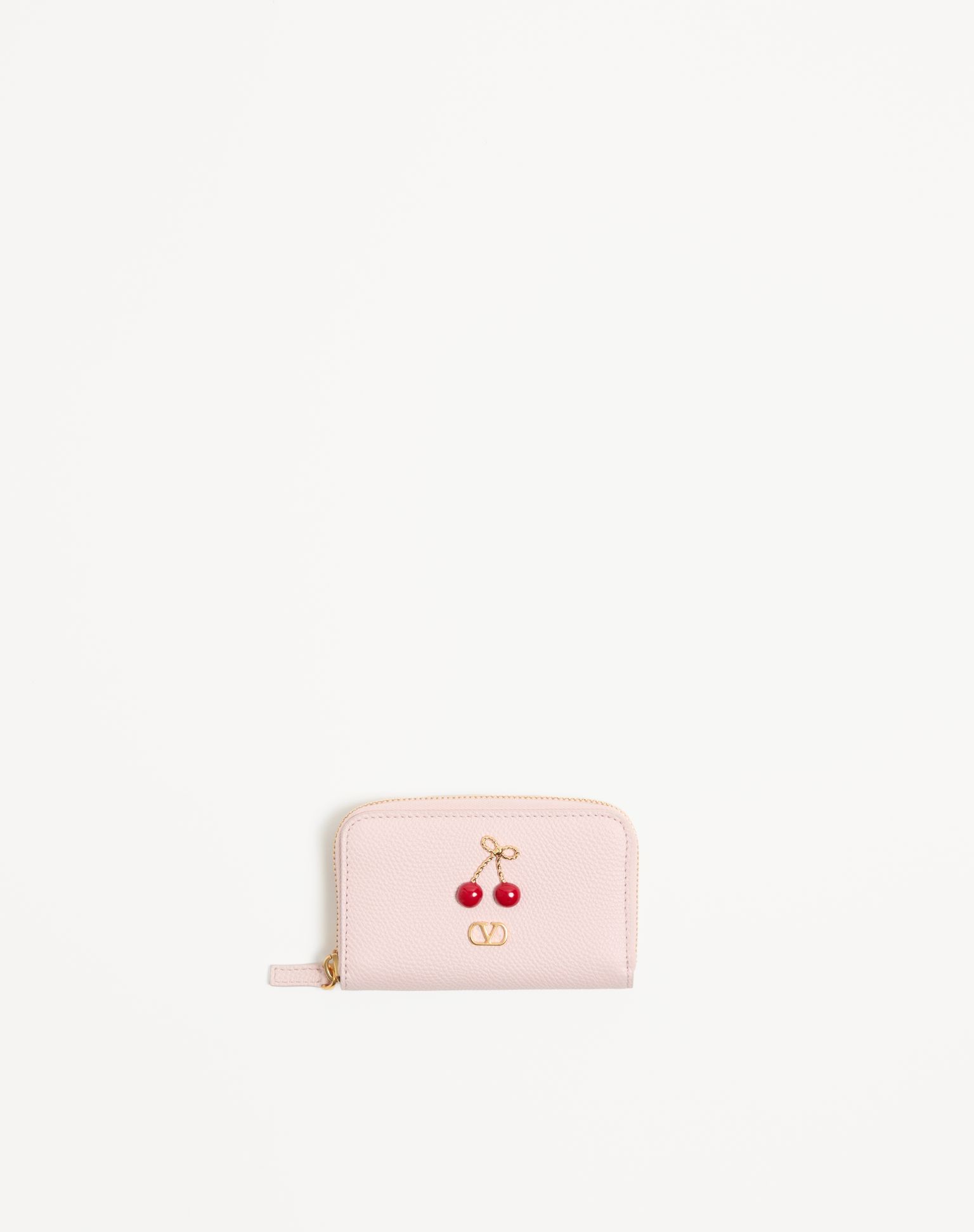 발렌티노 체리픽 그레이니 카프스킨 미니 지퍼 지갑 8W2P0AX9WGX_16Q