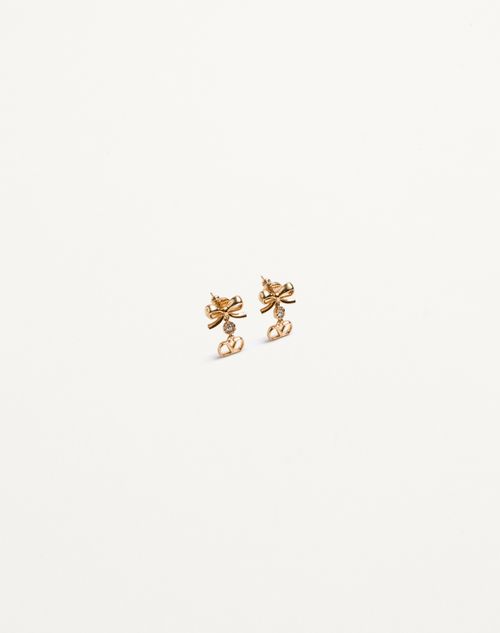 Valentino Garavani - Vlogo Signature Earrings In Metal And Swarovski® Crystals - Gold/crystal - Woman - Jewelry