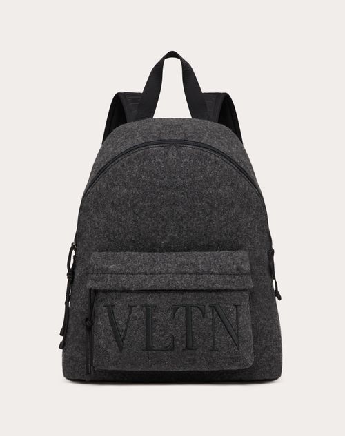 Valentino Garavani - Vltn Felt Backpack - Anthracite/black - Man - Bags