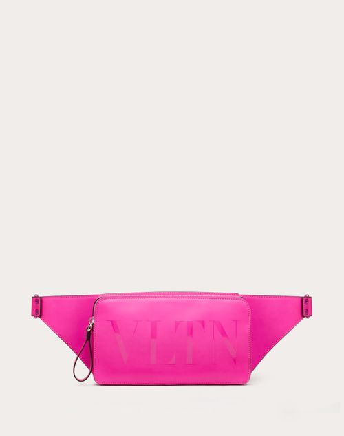 Valentino Garavani - Vltn Leather Belt Bag - Pink Pp - Man - Belt Bags