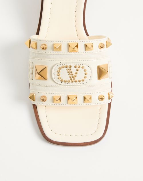Valentino Garavani - Plaster Caster Slide Sandal In Goatskin 60mm - Ivory - Woman - Sandals