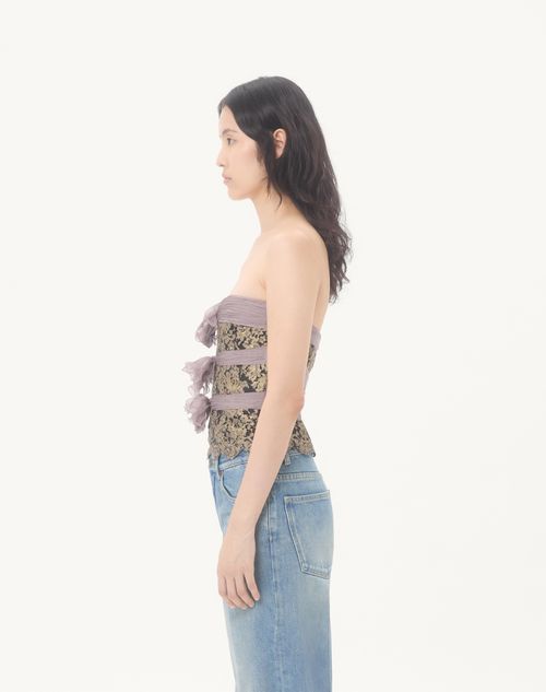 Valentino - Chiffon Top - Grey/mauve/gold - Woman - Shirts And Tops