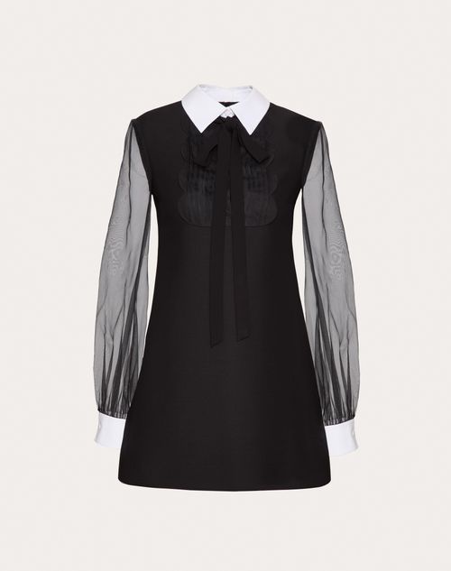 Valentino - Robe Courte En Crêpe Couture - Noir - Femme - Prêt-à-porter