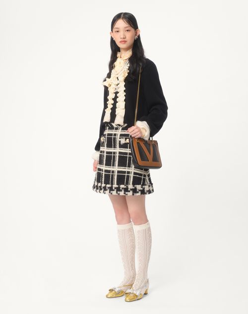 Valentino - Wool And Mohair Jumper - Black/ivory - Woman - Knitwear