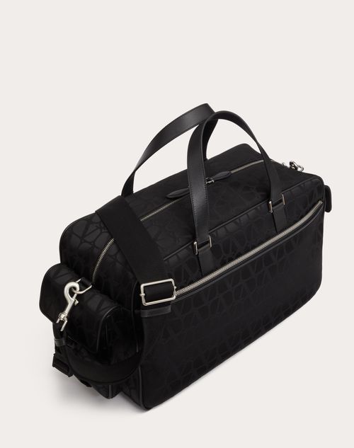 Toile Iconographe Duffle In Technical Fabric With Leather Details