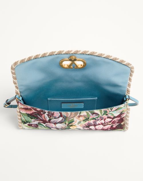 Valentino Garavani - Valentino Garavani Devain Small Shoulder Bag In Voyage Imaginaire Jacquard Fabric - Multicolour - Woman - Shoulder Bags