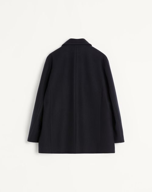 Valentino - Manteau Croisé Valentino En Feutre De Laine - Marine - Homme - Manteaux Et Blazers