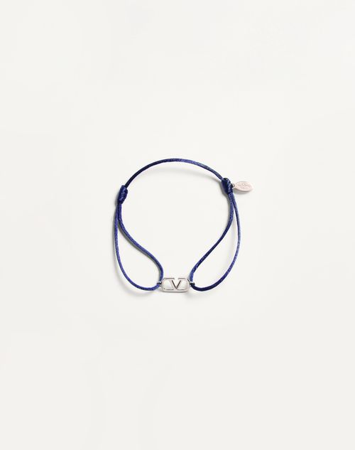 Valentino Garavani - Vlogo Signature Cotton Bracelet - Ultramarine - Man - Accessories