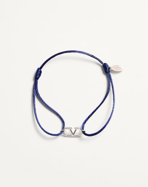 Valentino Garavani - Vlogo Signature Cotton Bracelet - Ultramarine - Man - Accessories