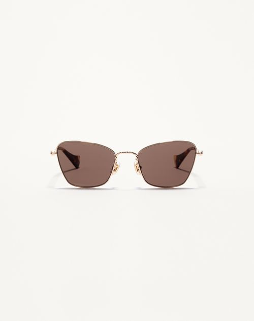 Valentino - Metal Cat-eye Eyewear - Gold/brown - Unisex - Eyewear