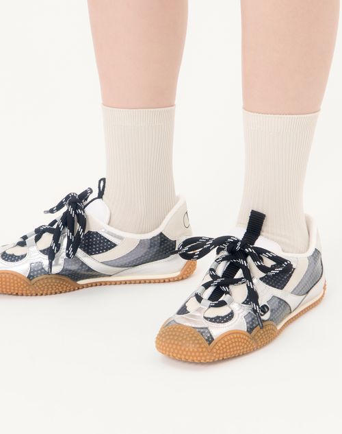 Valentino Garavani - Amphibia Sneaker In Rubberized Calfskin And Laminated Nappa - Black - Woman - Sneakers